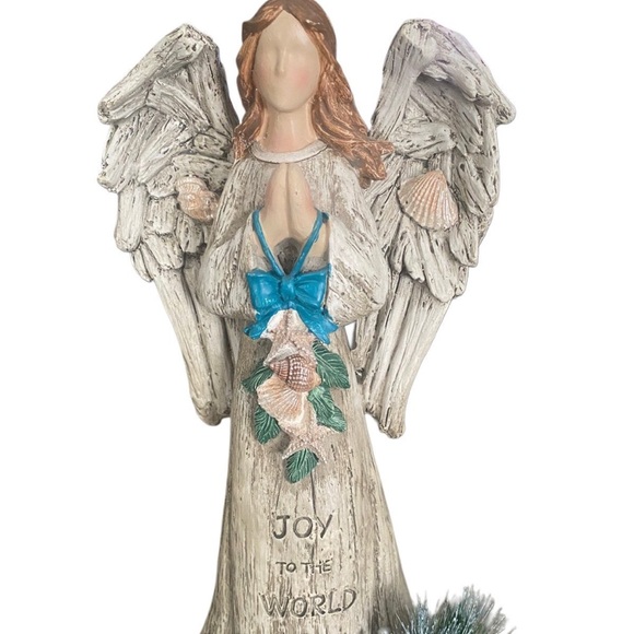 EUC Lenox Ocean Beach ‘Joy To The World’ Driftwood Seashore Angel Figurine - Picture 2 of 4